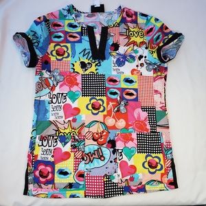 KOI Ella Scrubs Top Pop Culture Graphic